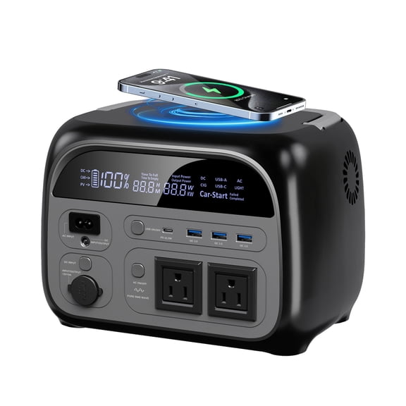 CTOLITY Portable Power Station , 345Wh LiFePO4 Battery,Solar Generator with 500W AC Output for Power Outages Emergencies Camping RVs Travel Home Use