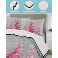 thumbnail image 4 of Grey Pink Christmas Twin XL Size Down Alternative Comforter, Lightweight Comforter Quilt Bedding Set with Pillow Shams Xmas Tree Snowflake Winter All Seasons Bed Comforter Duvet Insert 68"x98", 4 of 7
