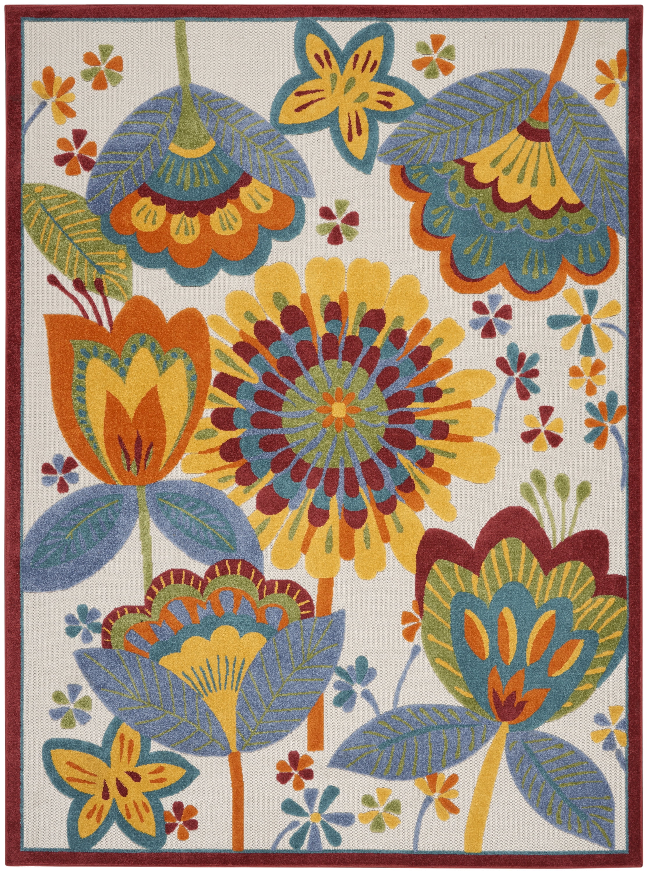 Nourison Aloha Indoor/Outdoor Multicolor 9' x 12' Area Rug, (9x12)
