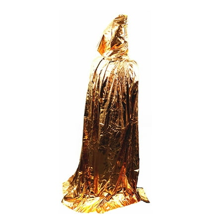 Attitude Studio Metallic Cape, Full Length Hooded Cloak Adult Costume - Gold