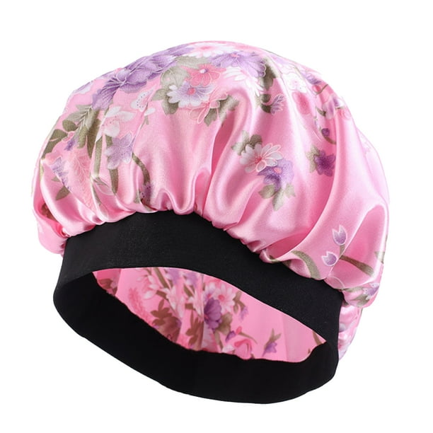 Capó de pelo de ancho de sombra de bronceado bufanda bufanda de dormir turba de moda softness sombrero turbans cabeza cubierta de pelo envolturas para las mujeres durmiendo profundamente rosa flor Eigraketly AP008211-22