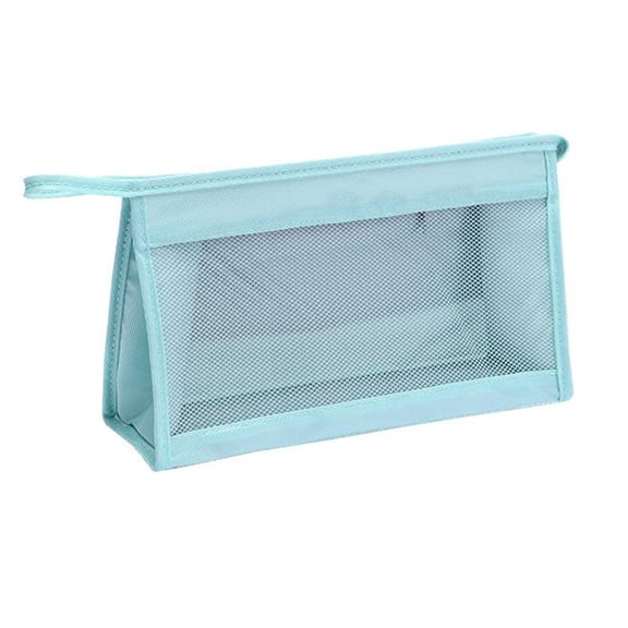 Miranox Mesh Makeup Bag Toiletry Pouch Cosmetic Bag New Travel Storage Organizer Case Blue