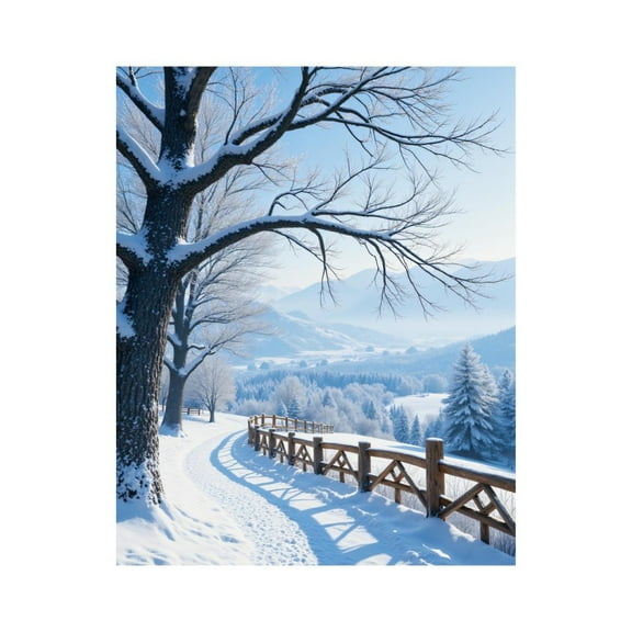 Paint by Numbers Kit for Adults, Winter Landscape Snowy Pathway Paint by Numbers, Easy Paint by Numbers Kit for Adults Beginner, DIY Adult Paint by Number Kits on Canvas, 12x16in Home Decor
