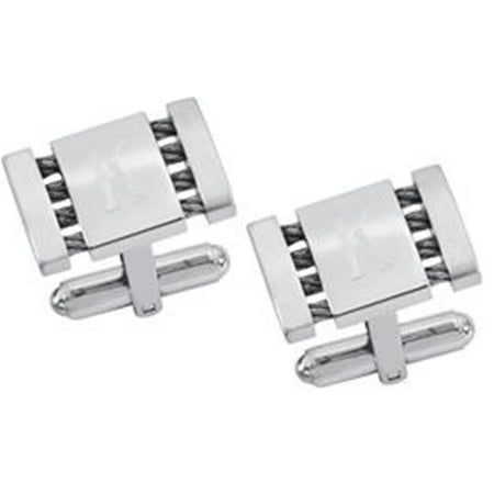 Visol VCUFF705 Cables Polished & Brushed Stainless Steel Cufflinks