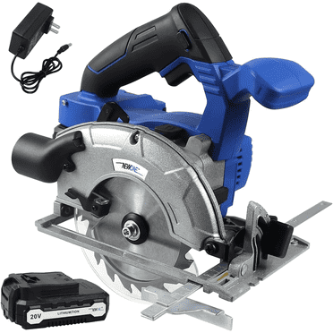 NEWONE 20V Cordless Circular Saw 5000RPM Rotating Speed 5 Inch Blade Adjustable Cutting Depth 45°/90° with 2.0Ah Battery and Charger Brushless Circular Saw