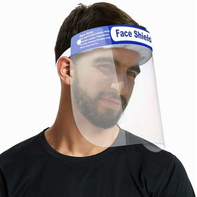 Écran Facial de Sécurité Capuchon Protecteur Complet Visière Grand Résistant Lentille Antibuée Lentille Faciale Légère Ajustable pour Hommes Femmes