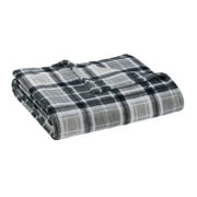 Mainstays Super Soft Plush Blanket, King, Light Grey Plaid