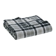 Mainstays Super Soft Plush Blanket, King, Light Grey Plaid