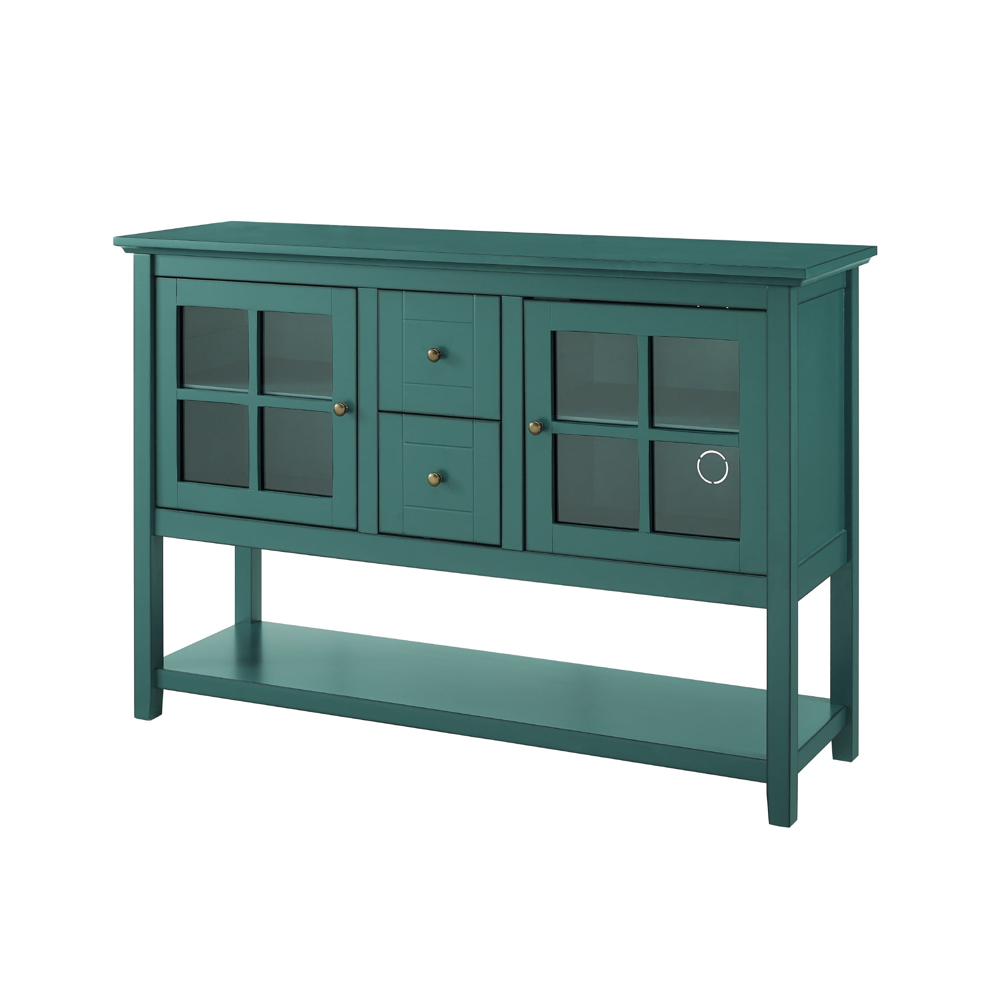 Manor Park Modern 52” Glass Door Dining Buffet Table, Dark Teal