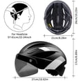 thumbnail image 5 of Cycling Helmet with Eye Protection LED Tail Light USB Charging Cable Detachable Sun Visor Magnetic Goggles Breathable Adjustable Helmet (Black), 5 of 5