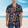 thumbnail image 2 of JUNZAN Snake And Flower Pattern Hawaiian Shirt for Men,Summer Beach Casual Short Sleeve Button Down Shirts-Small, 2 of 5