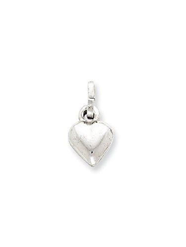 .925 Sterling Silver Puffed Heart Charm Pendant