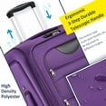 thumbnail image 2 of Luggage 3 Piece Sets, Softside Luggage Expandable Suitcase with 4 Spinner Wheels, Lightweight Luggage Travel Set with TSA Lock, Upright Spinner Softshell Suitcase, 22in/26in/30in, Purple, 2 of 7