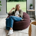 thumbnail image 6 of Big Joe Fuf 4Ft Foam Bean Bag Chair with Removable Cover for Kids, Teens, Merlot Cloudweave, 4 foot Large Reading and Gaming Seat, 6 of 9