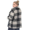 thumbnail image 3 of White Mark Women's Plaid Sherpa Shacket Jacket, 3 of 5