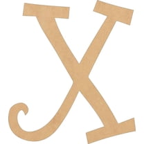 Cheap Wooden Letters, Unfinished 5'' Tall Curlz X, Wooden Craft Letter