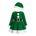 thumbnail image 2 of XINXIAOO Girls Santa Dress with Christmas Hat Velvet Christmas Outfit for Girls Holiday Cosplay Party Clothes, 2-Piece Set, 2 of 3