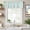 Gray Teal, variant on Navy Blue Stripe Farmhouse Short Window Curtain Valances, Geometric Grey White Vertical Striped Rod Pocket Kitchen Valances for Living Room Bedroom Bathroom Cafe 60" x 18"