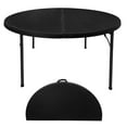 thumbnail image 1 of 48 Inch Round Double Fold - Party Folding Plastic Blow Molded Table – for Card, Craft, Camping, Work and Hobbies, Black, 1 of 4