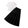 thumbnail image 3 of Toddler Dress Large Sized Round Neck Short Sleeved Bow Tie Full Length Skirt Clothes, 3 of 9