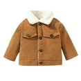 thumbnail image 3 of Esaierr Newborn Baby Boys Girls Corduroy Jacket for Toddler Fleece Winter Coats Kids Unisex Sherpa Lined Button down Warm Outwear 3M-3Y, 3 of 8
