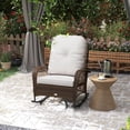 thumbnail image 2 of Outsunny Rattan Rocking Chair with Soft Cushion for Garden, Light Mix Brown, 2 of 10