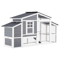 YODOLLA 81" Large Chicken Coop, Outdoor Wooden Hen House with Run, Backyard Poultry Cage for 6 Chickens