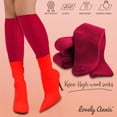 thumbnail image 6 of Lovely Annie Big Girl's & Women's 1 Pairs Knee High Wool Socks | Comfy, Cozy and Fancy Leg Warmer Stockings AFS05 Size L/XL(Red), 6 of 7