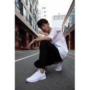 Men's Walking Shoes Ultra Lightweight Breathable Running Shoes Non Slip Athletic Fashion Sneakers White Size 7