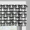 thumbnail image 3 of Ambesonne Hipster Valance Pack of 2, Intellectual Rabbit Cat, 54"X12", Black and White, 3 of 5
