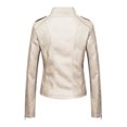 thumbnail image 4 of HAPIMO Women'S Faux Leather Jacket Plus Size Fall Motorcycle Biker Clothes Outfits Short Fashion Coat Pockets Stand Collar Beige L, 4 of 6