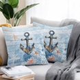 thumbnail image 2 of Retro Anchor Outdoor Pillow Covers Pack of 2 Ocean Coral Starfish Vintage Blue Board Waterproof Throw Pillow Covers Decorative Cushion Cases for Patio Garden Tent Balcony Couch 26x26 inch, 2 of 8