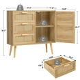 thumbnail image 2 of FANGSUM Natural Rattan Storage Cabinet with Door and 3 Drawers, Natural, 2 of 8