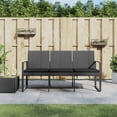 thumbnail image 1 of vidaXL 3-Seater Garden Bench with Cushions Dark Grey PP Rattan, 1 of 5