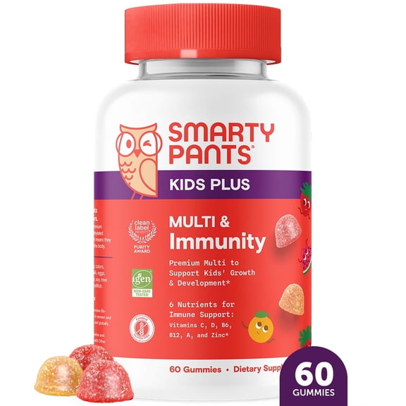 SmartyPants Kids Plus Multivitamin and Immunity Gummies, 60 Ct