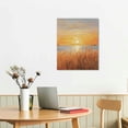 thumbnail image 2 of JEUXUS Modern Sunrise Nature Landscape Canvas Wall Art Wheat Oil Painting Ocean Hand-Painted Textured Picture Artwork for Home Trees Wall Decorations For Living Room Bathroom Bedroom, 2 of 4