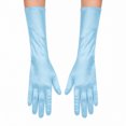 thumbnail image 2 of Unique Bargains 1 Pair Party Gloves Elegant Mid-Length Stretch Satin Long Opera Party Gloves 14.96"x4.72" Sky Blue, 2 of 5