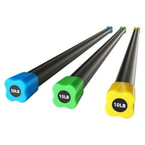 Signature Fitness Total Body Workout & Exercise Weighted Bar w/Grip, 3 Pack