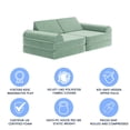 thumbnail image 4 of Emma + Oliver Sage 56 in. Modular Play Couch for Kids with Convertible 6-Piece Design and Soft Foam Cushions, 4 of 13
