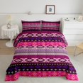 thumbnail image 2 of Feelyou Pink Triangle Aztec Queen Comforter Set, Boho Rustic Farmhouse Bedding Sets, Mandala Western Fashion Reversible Bedding Comforter Set, Luxury Bedroom Decor, 3pcs, 2 of 8