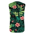thumbnail image 4 of Chiccall Mens Hawaiian Floral Tank Tops Summer Beach Tropical Graphic Tees Crew Neck Sleeveless Tops Army Green XL, 4 of 5