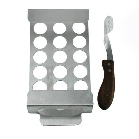

Sanfanil Stainless Steel Pepper Grill Includes 18 Holes Large Capacity Includes Pepper Coring Tool
