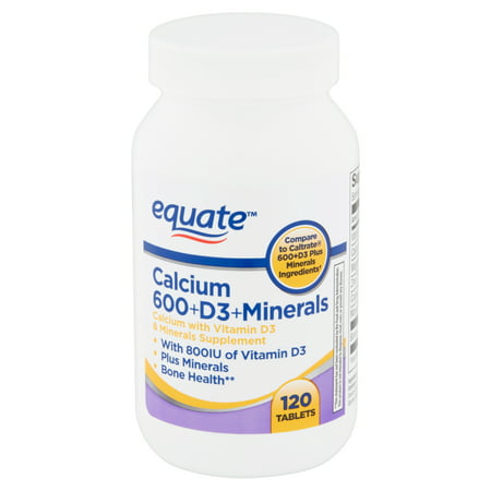 Equate Calcium 600 + D3 + Minerals Tablets, 120 (Best Time To Take Calcium Supplement)
