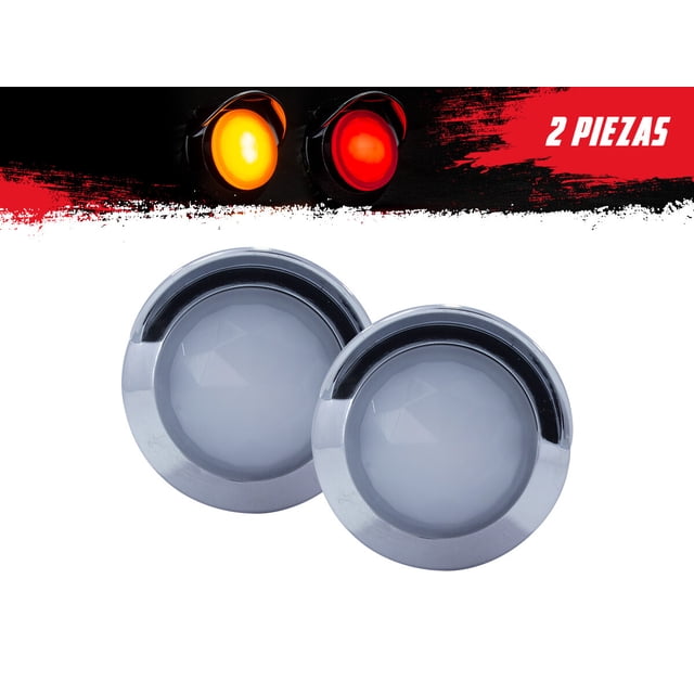 Par De Plafones TUNELIGHT-RENOVATIO Botón 2 Leds Ámbar / Rojo Redondos 12 Volts 2 Piezas
