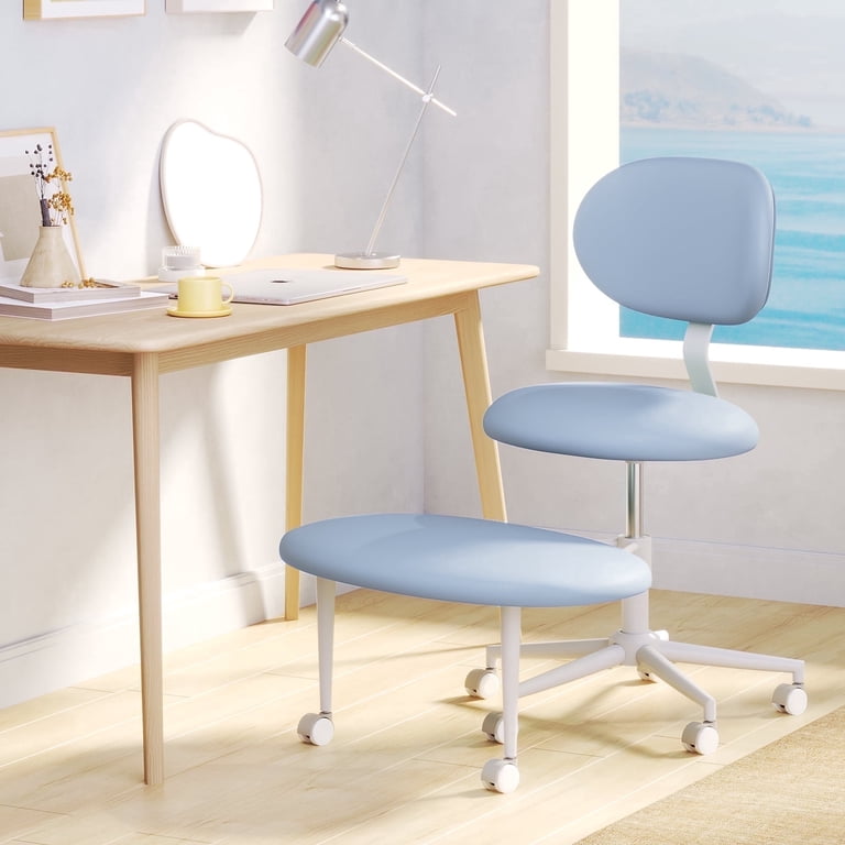 Pinmoco Leather Ergonomic Cross Legged Swivel Chair, Adjustable