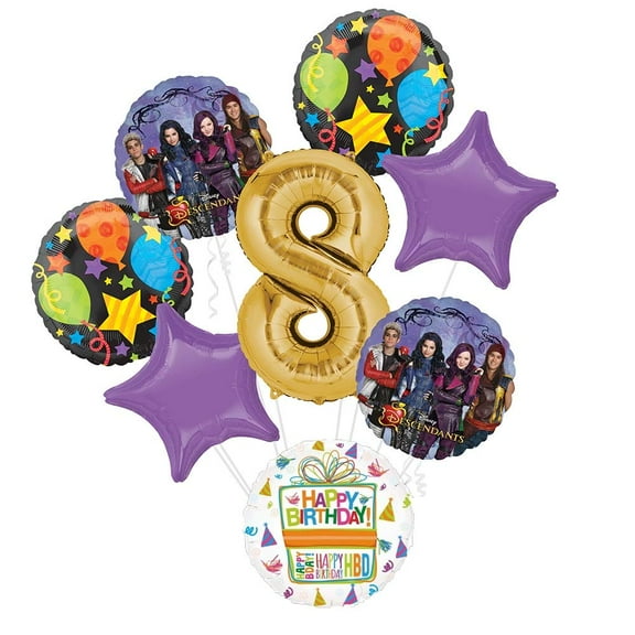 The Descendants Party Supplies 8th Birthday Balloon Bouquet Decorations