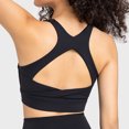 thumbnail image 3 of Sujetador deportivo con cuello en U para mujer, elástico, Color puro, dobladillo ancho, espalda hueca, Yoga, Fitness, entrenamiento, sujetador para correr, negro 10, 3 of 5