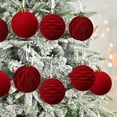 thumbnail image 5 of Velvet Christmas Ornaments Balls Sets, Multicolor Xmas Tree Flocked Shatterproof Ornaments Balls Decoration for Wreath, Garland, 12Pcs, Wine, 5 of 6