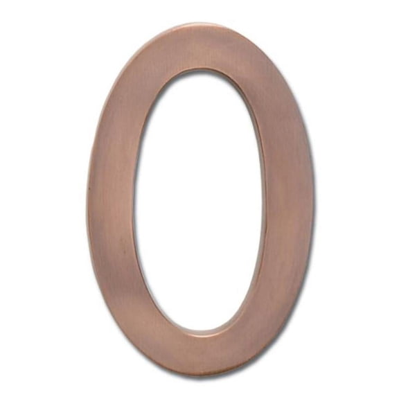 Architectural Mailboxes 3582AC-0 Solid Cast Brass 4 inch Floating House Number Antique Copper ''0''