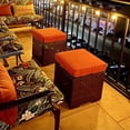 thumbnail image 5 of OC Orange-Casual Outdoor Footstools, Patio Ottoman, Small Footrest Seat, Orange Cushions, 2 Pieces, 5 of 7
